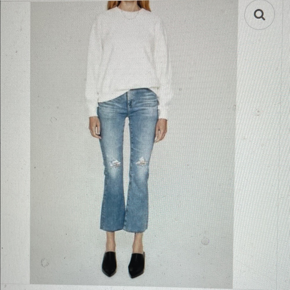 Ag Farrah high rise cropped bootcut Classic Blue Women's distressed Jeans